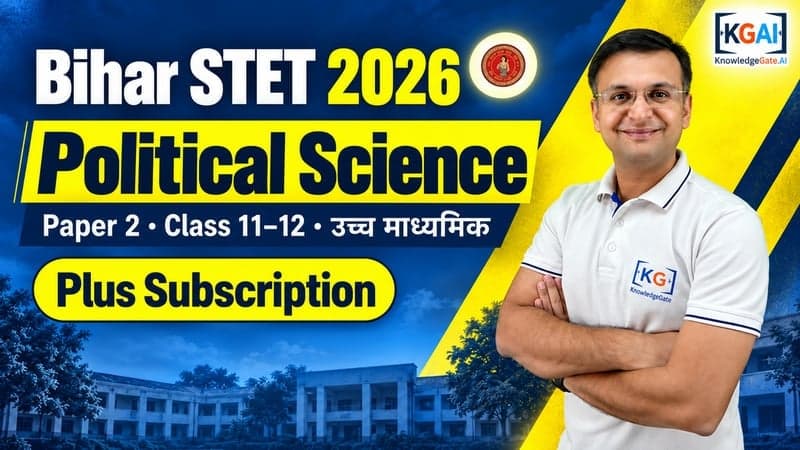 Bihar STET 2026 Paper 2 Political Science (कक्षा 11–12) course cover