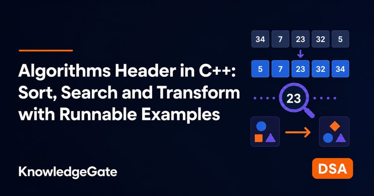 C++ Algorithms Header: Sort, Search, Transform Examples - Knowledge Gate AI